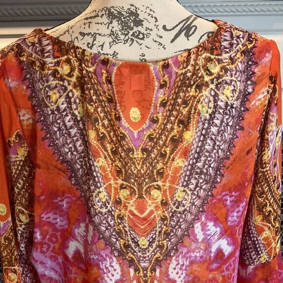 Harlow Zee Sheer bell sleeve tunic, size medium - Picture 2 of 7